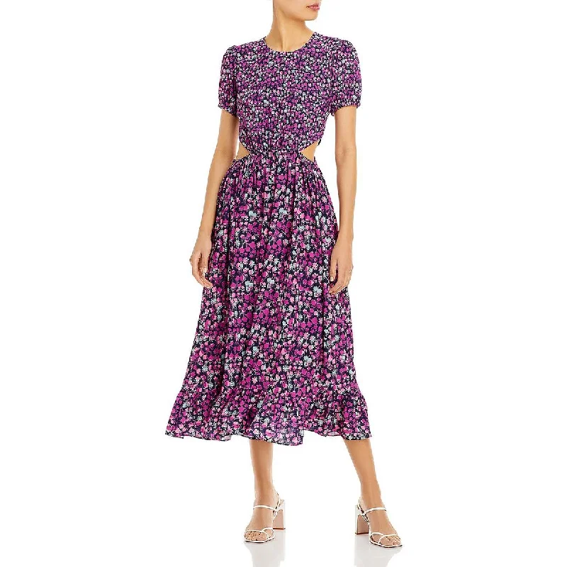 Casual Chic DressFrench Connection Womens Floral Cutout Midi Dress