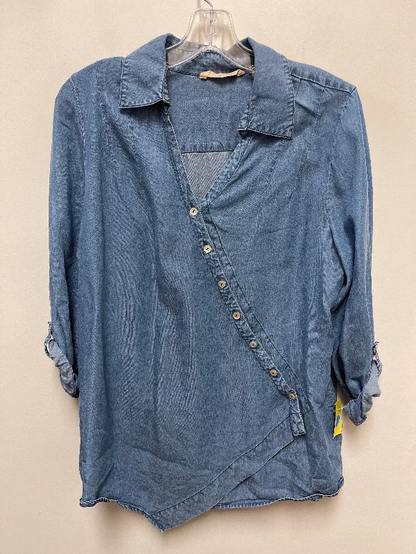 women's tops for those who love bold and vibrant colorsTunic Long Sleeve By Soft Surroundings In Blue Denim, Size: Mp