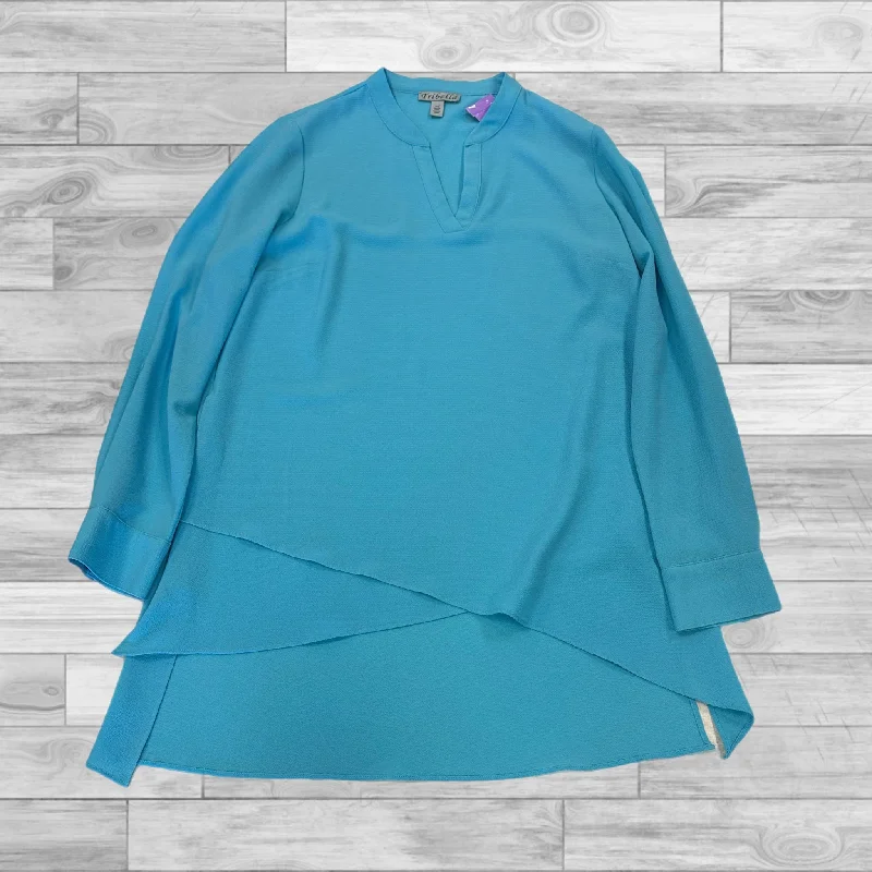 women's tops with ruffled hemsTop Long Sleeve By Clothes Mentor In Blue, Size: S