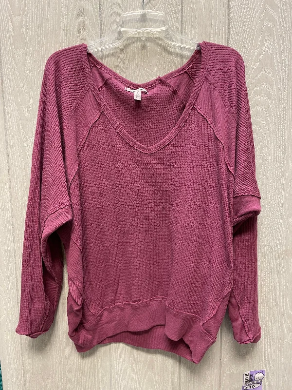 women's tops with cold-shoulder cutsTop Long Sleeve By Free People In Purple, Size: M