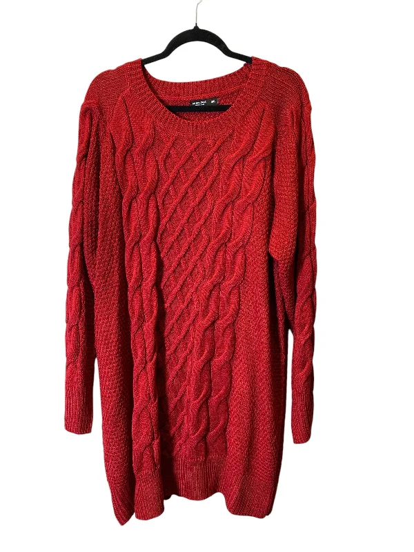 women's tops for those who want to add a personal touch to their wardrobe with unique and one-of-a-kind piecesTunic Long Sleeve By Shein In Red, Size: 3x