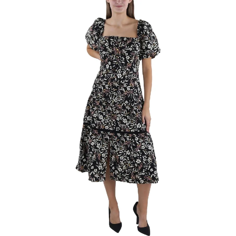 women's tall dressesLost + Wander Womens Smocked Mid Calf Midi Dress