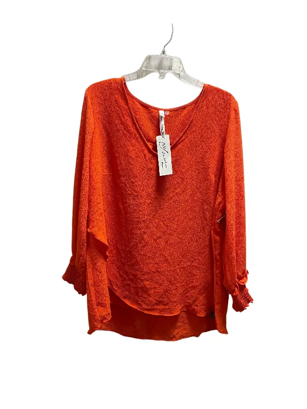 women's tops for those who want to make a bold fashion statement with their choice of topsTop Long Sleeve By Ny Collection In Orange, Size: 1x