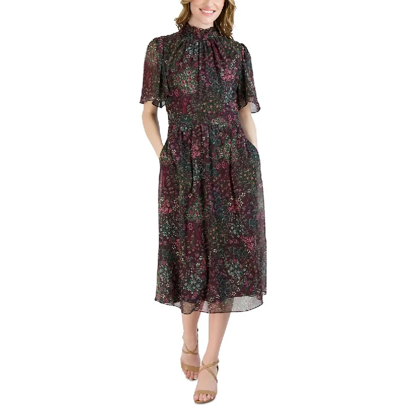 women's boho dressesJulia Jordan Womens Floral Print  Midi Dress