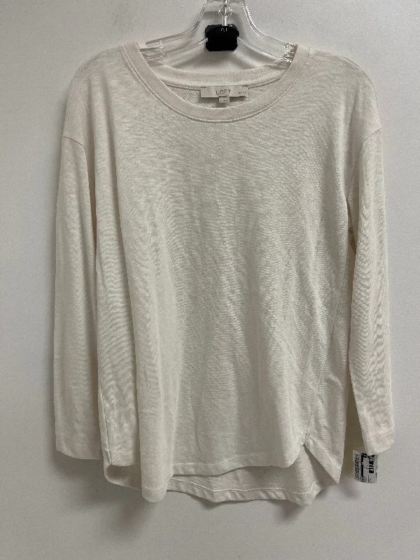 women's tops for those who want to wear pieces that are both comfortable and stylishTop Long Sleeve By Loft In Cream, Size: L