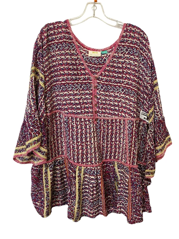 cropped women's topsTunic Long Sleeve By Maeve In Multi-colored, Size: 1x