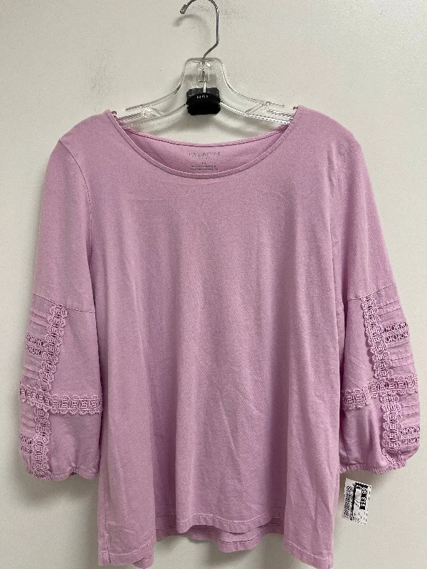 women's tops for those who prefer classic over trendy stylesTop Long Sleeve By Talbots In Purple, Size: Lp