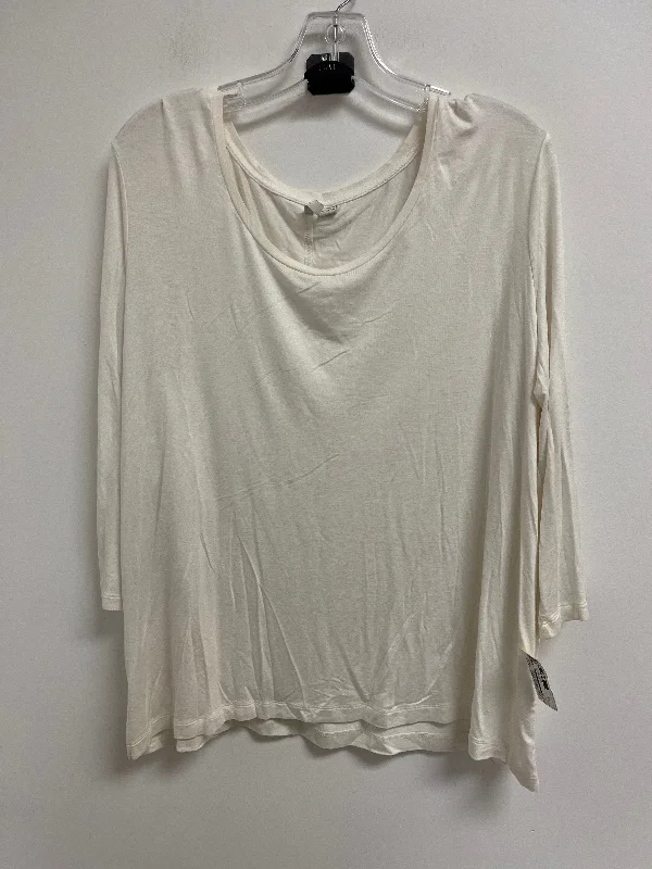 women's tops for picnics in the parkTop Long Sleeve By Cato In Cream, Size: 4x