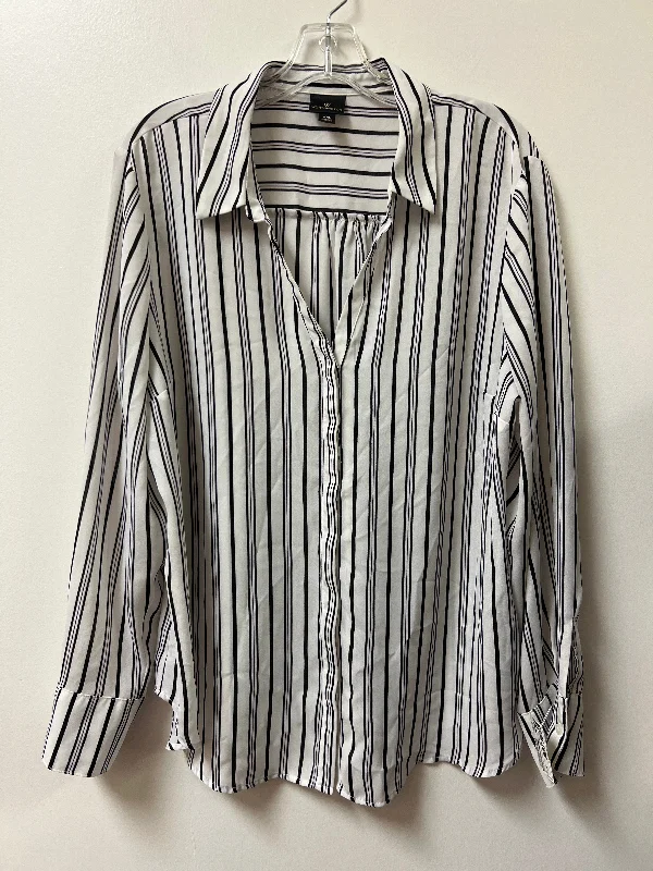 women's tops with sequin embellishmentsTop Long Sleeve By Worthington In Striped Pattern, Size: 2x