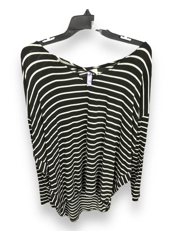 women's tops for date nightsTop Long Sleeve By Clothes Mentor In Striped Pattern, Size: L