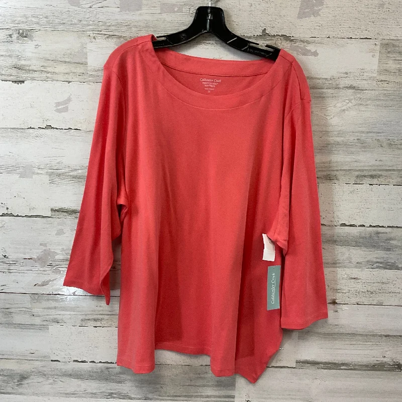 women's tops for boho-chic stylesTop Long Sleeve By Coldwater Creek In Orange, Size: 3x