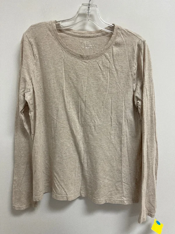 breathable women's tops for summerTop Long Sleeve Basic By Time And Tru In Cream, Size: L