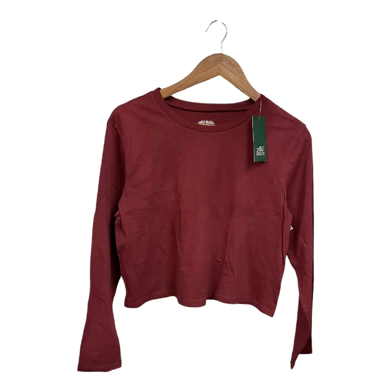 women's tops with unique designsTop Long Sleeve By Wild Fable In Red, Size: L