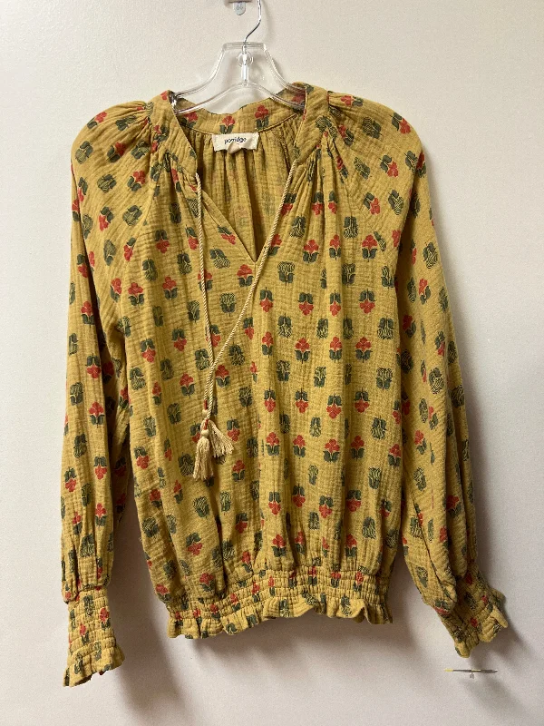 women's tops for relaxed weekendsTop Long Sleeve By Porridge In Yellow, Size: M