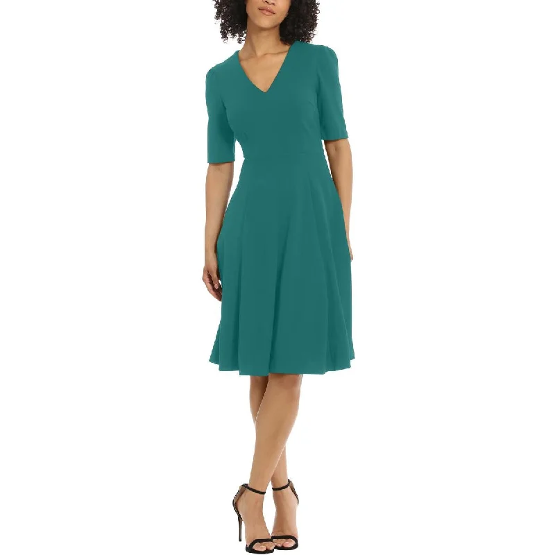 women's cocktail dressesDonna Morgan Womens Pocketed Midi Fit & Flare Dress