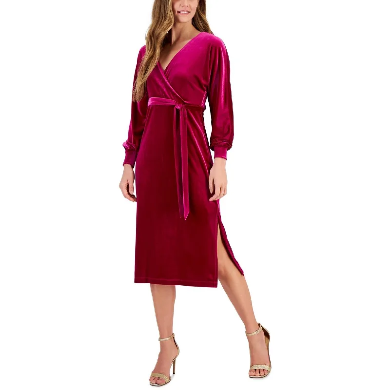 Formal DressTaylor Womens Velvet A-Line Midi Dress