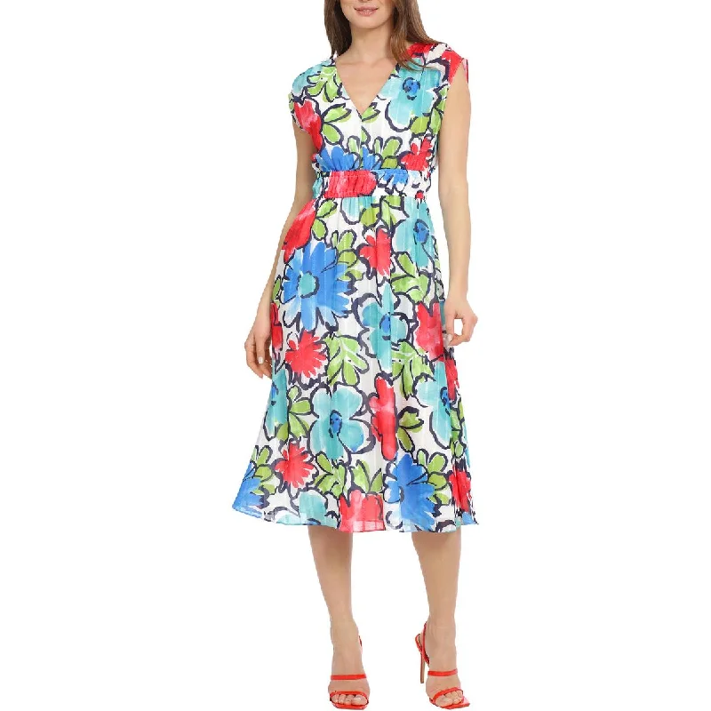 Ribbon DressMaggy London Womens Floral V-Neck Midi Dress