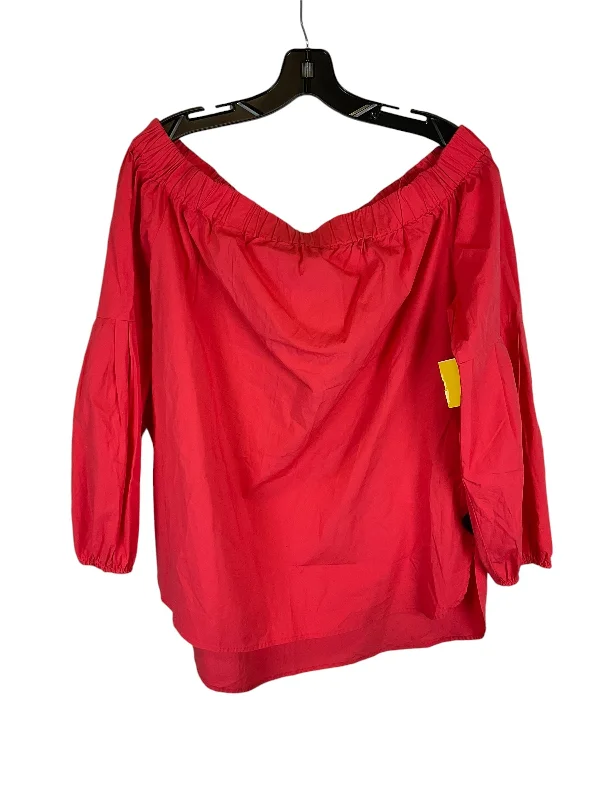 women's tops for those who want to add a touch of elegance and sophistication to their everyday wearTop Long Sleeve Designer By Michael By Michael Kors In Red, Size: Xl