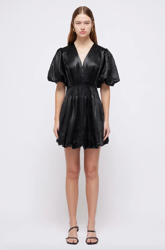 Laced-Up DressLuisa Bubble Mini Dress - Black