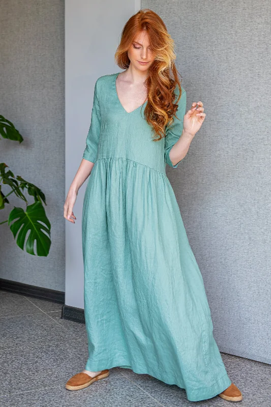 Laced-Up DressEffortless Linen Maxi Dress