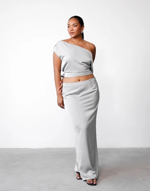 Viviana Maxi Skirt (Silver)