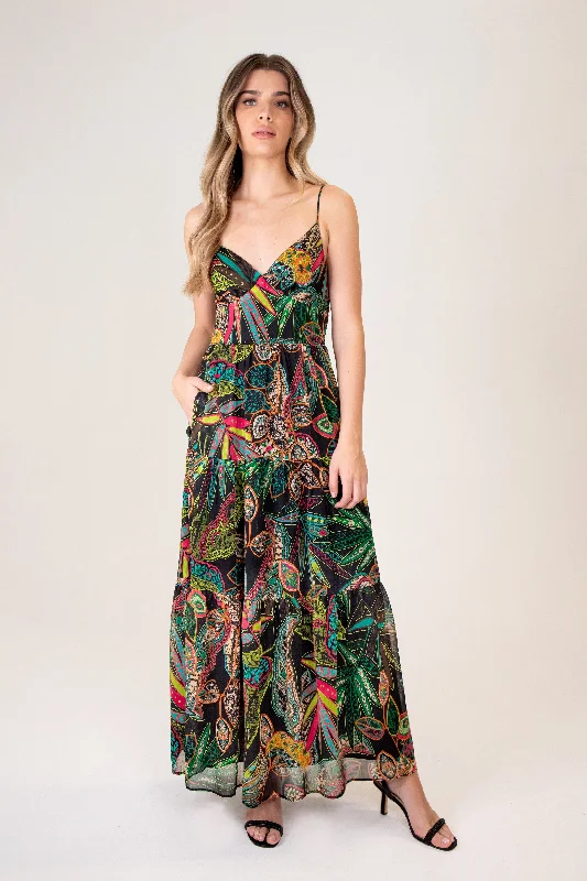 Tea-Length DressFLORAL MAXI DRESS