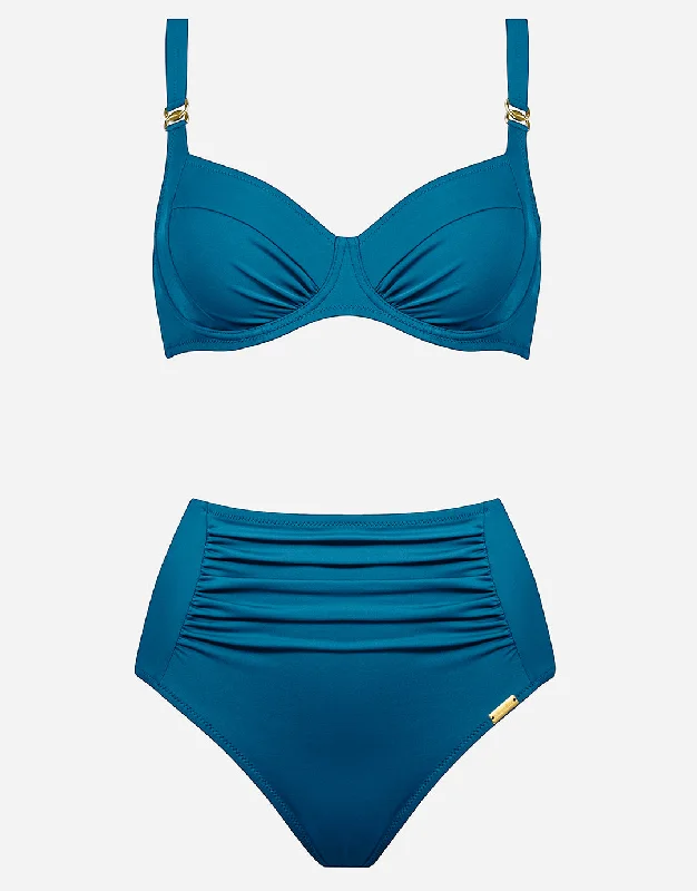 One-Piece Female SwimwearUni Underwired Bikini Set - Ocean Blue