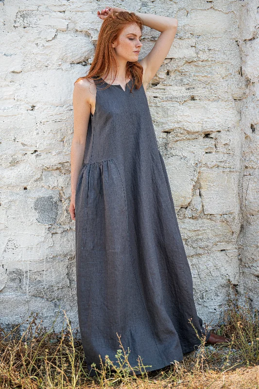 women's statement dressesLoose Linen Maxi Dress