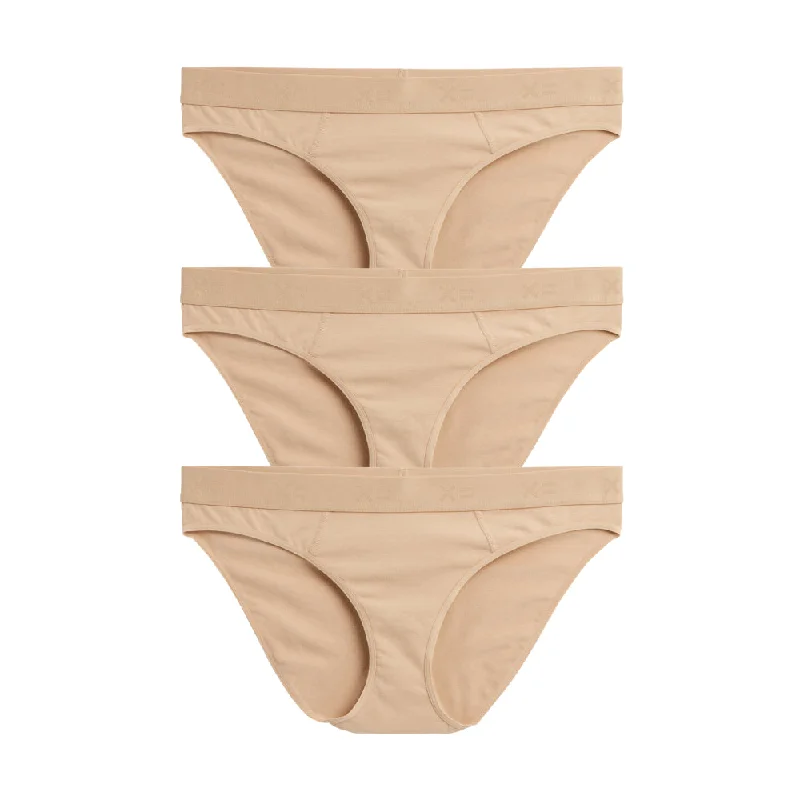 Low-Cut Female SwimwearBikini 3-Pack - Cotton Chai