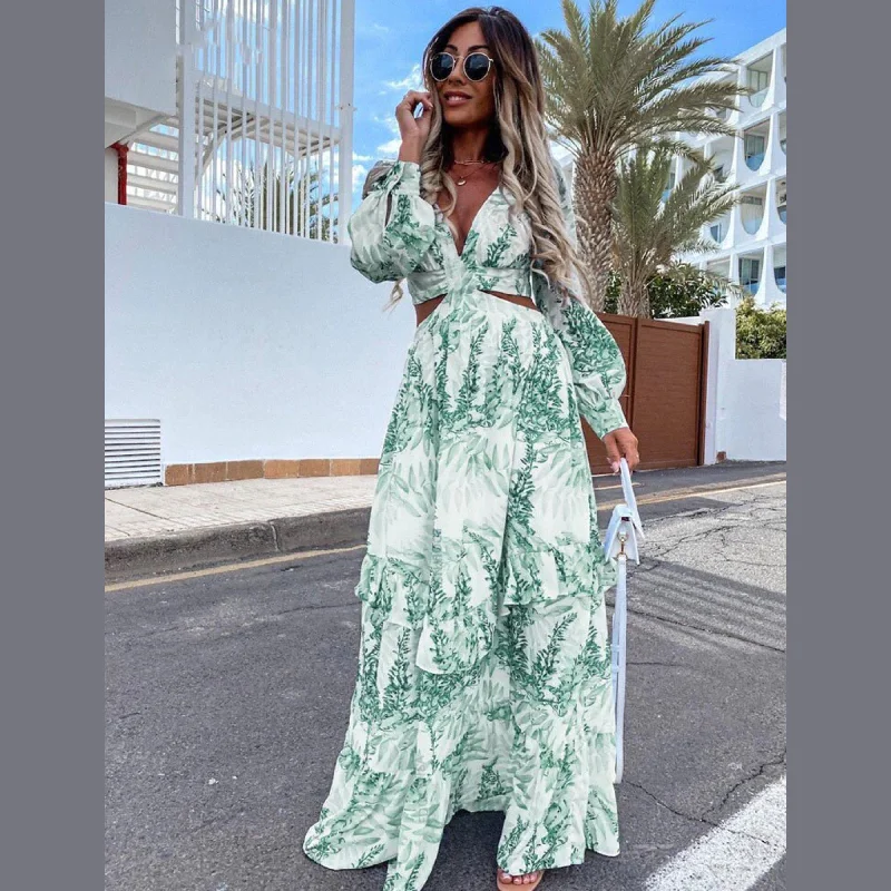 women's custom dressesBohemian Summer Maxi Dress, Boho Floral Dress