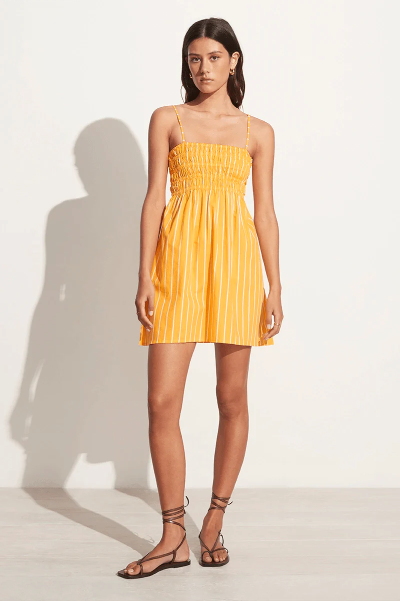 women's fair-trade dressesJosefine Mini Dress - Adia Stripe Print Citrus