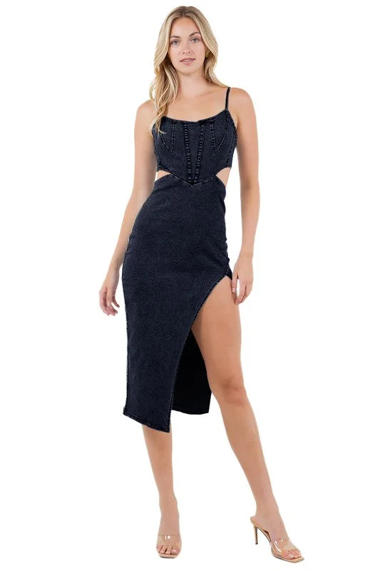 women's glam dressesWOMEN FASHION DENIM MAXI DRESS