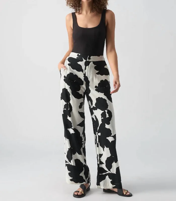 women's winter pantsThe Spring Shadow Floral Trouser In White