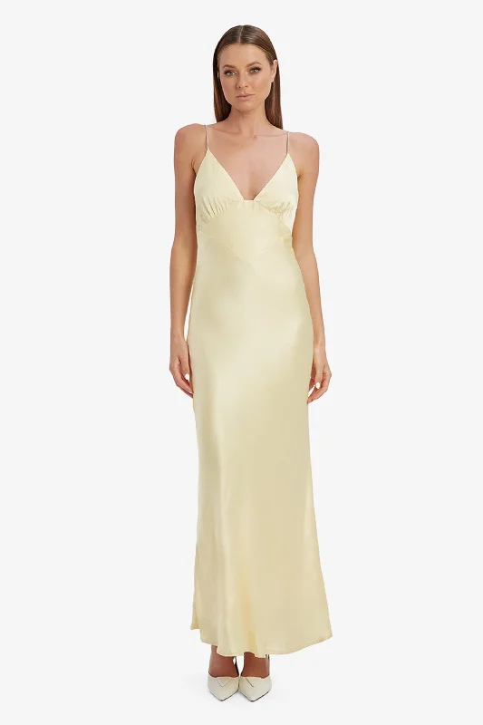 Mermaid DressCapri Diamante Slip Dress - Canary Yellow