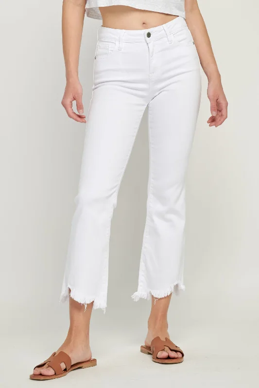 women's eco-friendly dressesHidden Jeans Happi White Cropped Flare