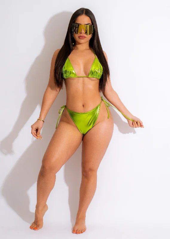 Retro DressI'm A Flame Metallic Bikini Green