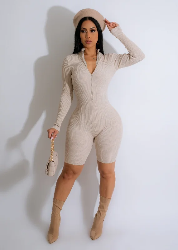 Ribbon DressLet's Do Yoga Ribbed Romper Nude