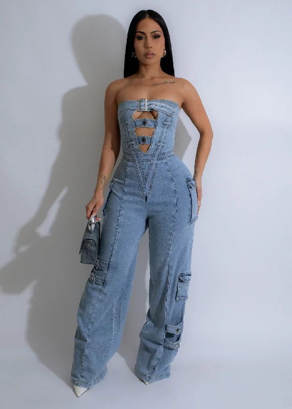 Scoop-Neck DressSteel Rebel Cargo Jumpsuit Light Denim