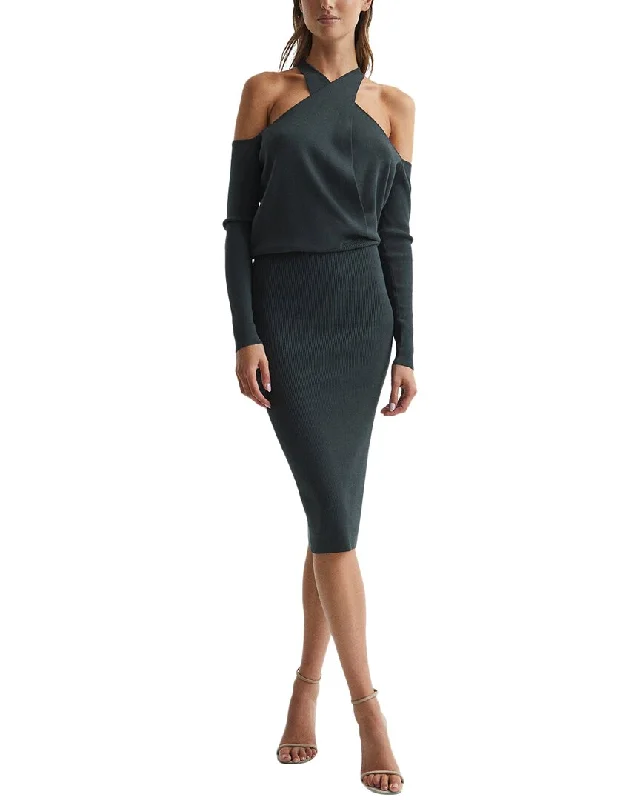 Off-The-Shoulder DressReiss Raina Halter Knitted Bodycon Dress