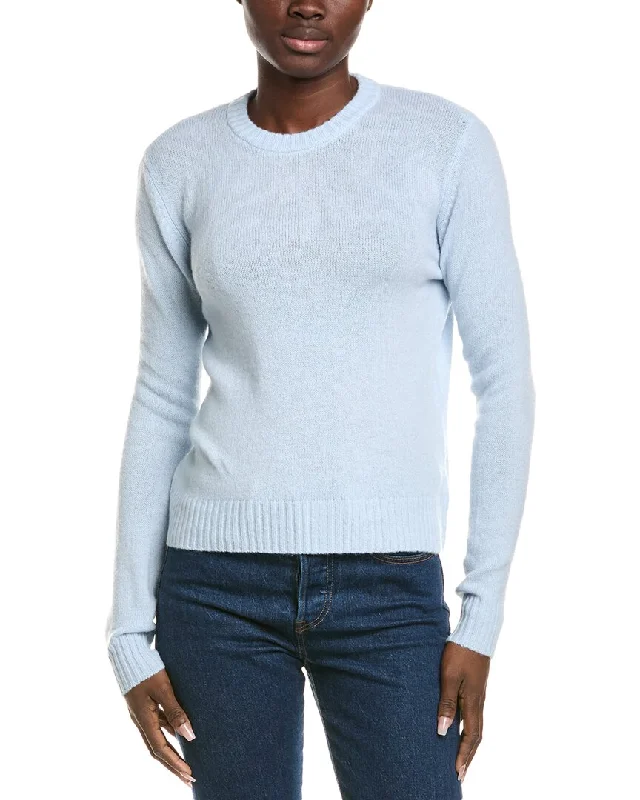 High-Neck SweatersAlashan Cashmere Technical Crop Crewneck Cashmere-Blend Pullover