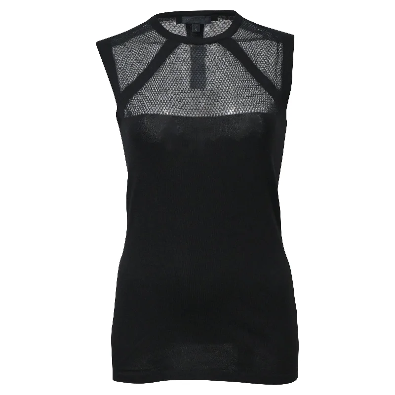 Thick Cashmere SweatersBurberry Prorsum Sleeveless Top in Black Silk