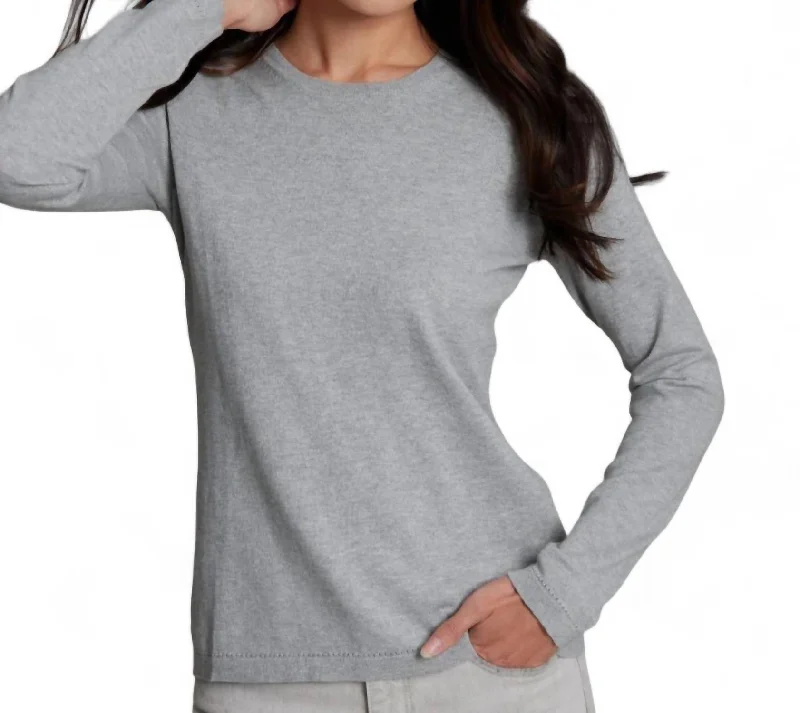 Colorful SweatersCotton Cashmere Classic Crew Neck Pullover In Fog