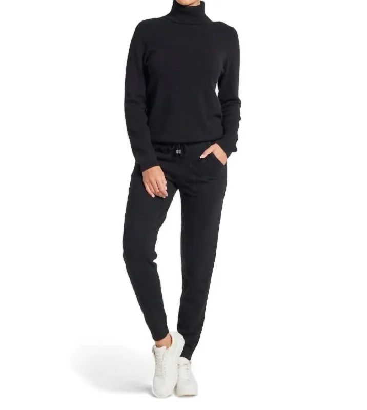 Colorful Casual SweatersEmily Cashmere Turtleneck Sweater In Black