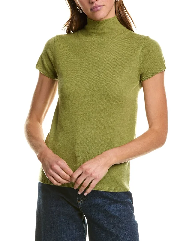 women's tops for those who want to stay warm and stylish during colder weatherInCashmere Turtleneck Cashmere T-Shirt