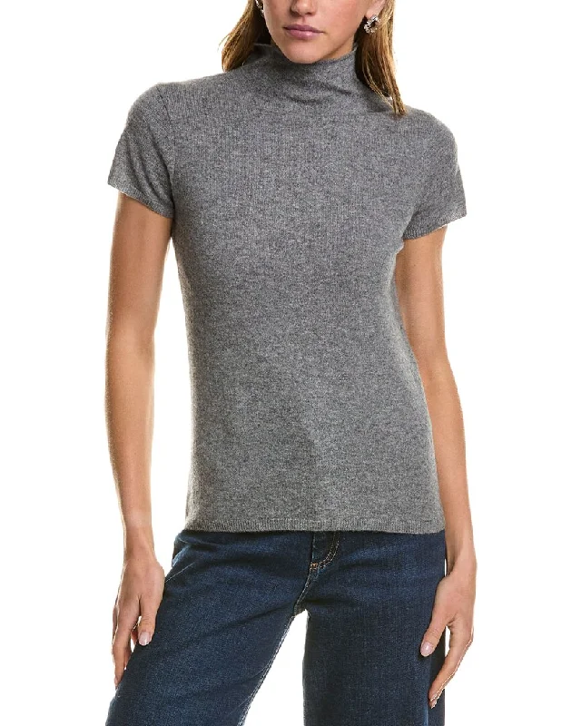 plus-size women's topsInCashmere Turtleneck Cashmere T-Shirt