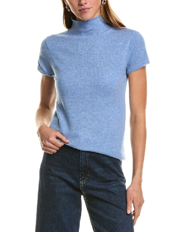 women's tops with geometric patternsInCashmere Turtleneck Cashmere T-Shirt