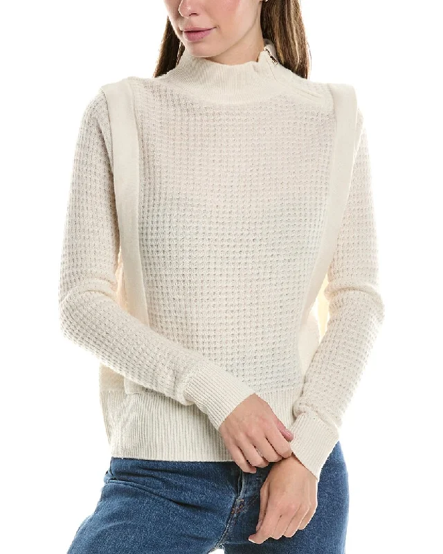 Cardigan SweatersInCashmere Waffle Wool & Cashmere-Blend Sweater