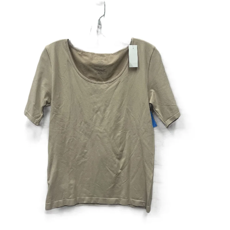 camisoles for womenTop Short Sleeve Basic By Ann Taylor In Tan, Size: Xl