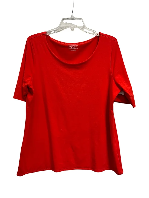 women's tops for those who want to make a fashion statementTop Short Sleeve Basic By Chicos In Orange, Size: L