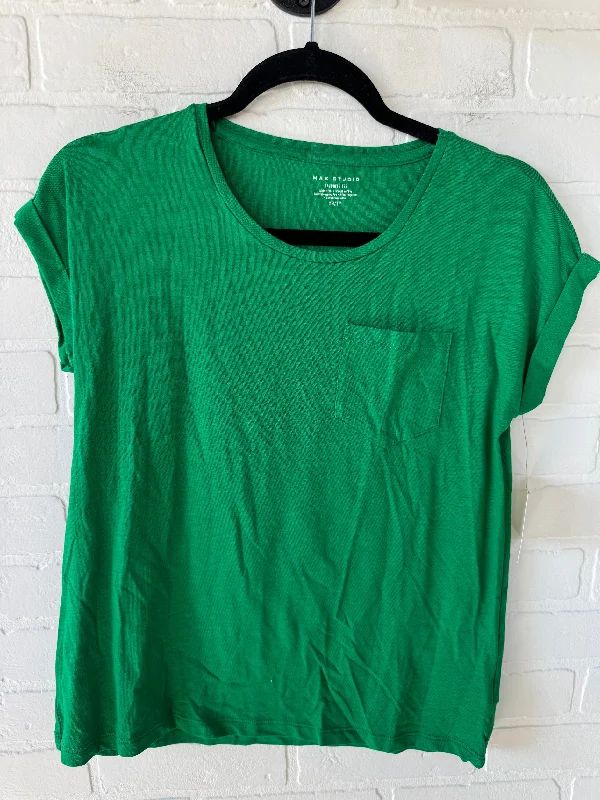 women's tops for those who value both quality and affordabilityTop Short Sleeve Basic By Max Studio In Green, Size: Xs